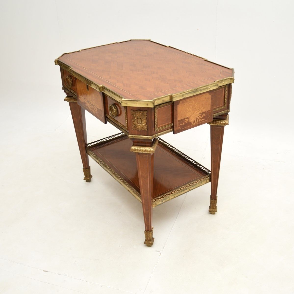 Antique French Inlaid Marquetry Occasional Table photo for sale