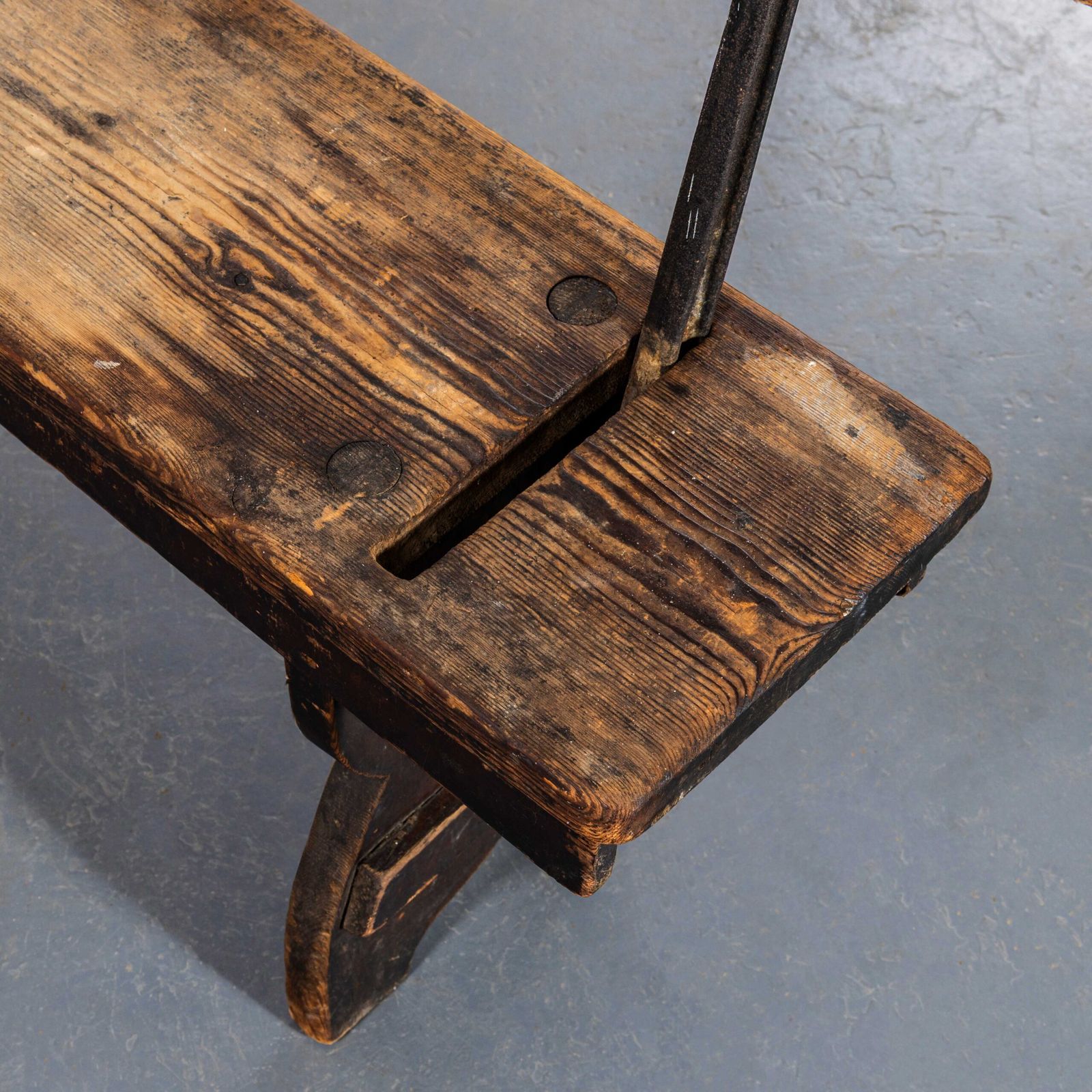 1940’s Pitch Pine English Cast Metal Railway Bench photo buy