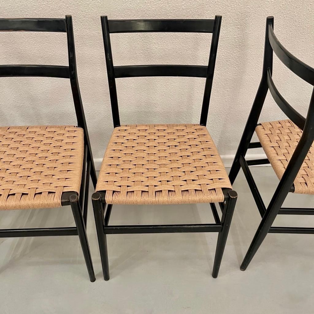 Set Of 4 Vintage Leggera Dining Chairs By Gio Ponti Produced By Cassina Ca. 1950 photo 3424.0