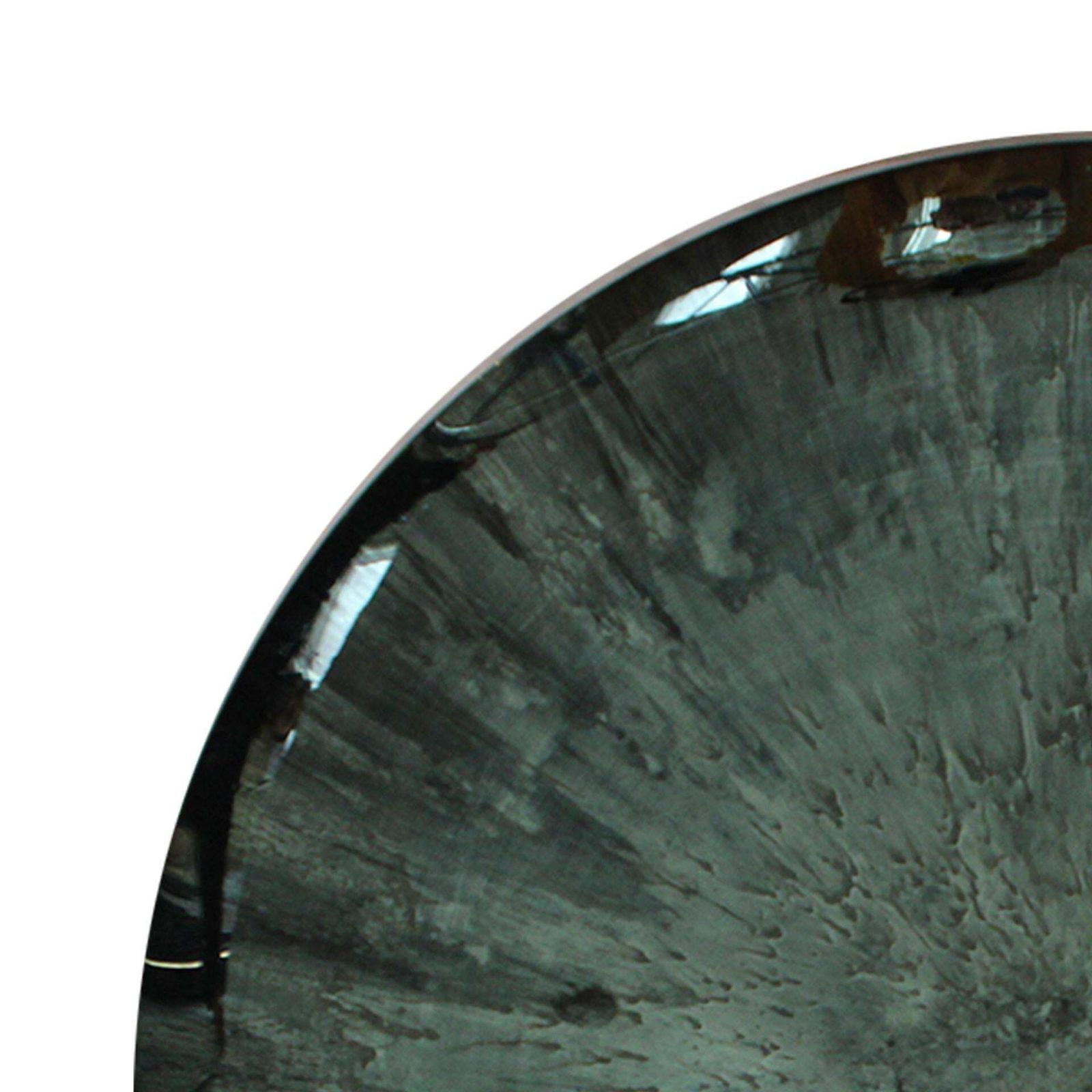 Modern Sculptural Concave Blue Glass Round French Mirror, Unique Piece photo 14827.0