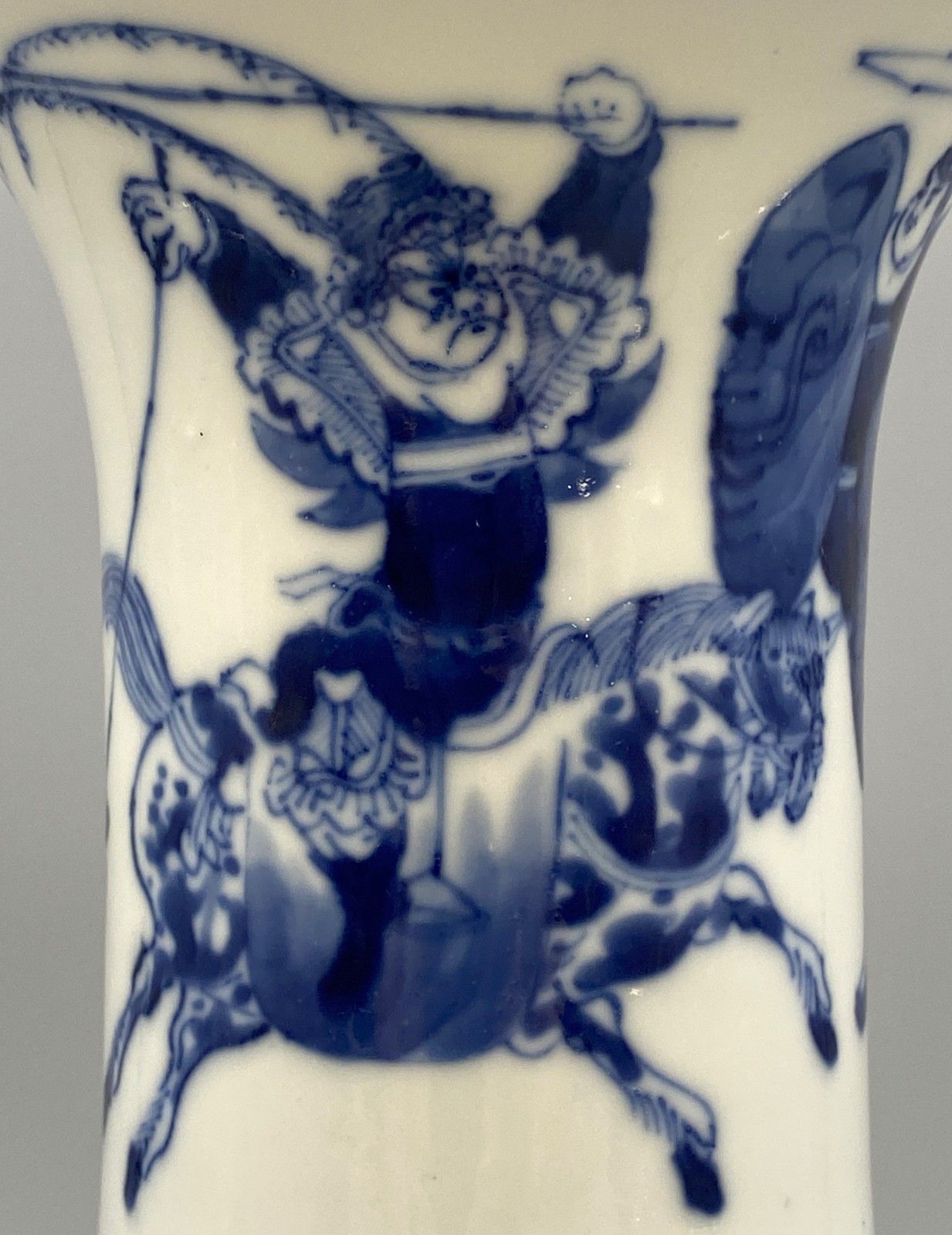 Home Decor Early 19thc Chinese Gu Shaped Kangxi Style Blue And White Porcelain Beaker Vase photo