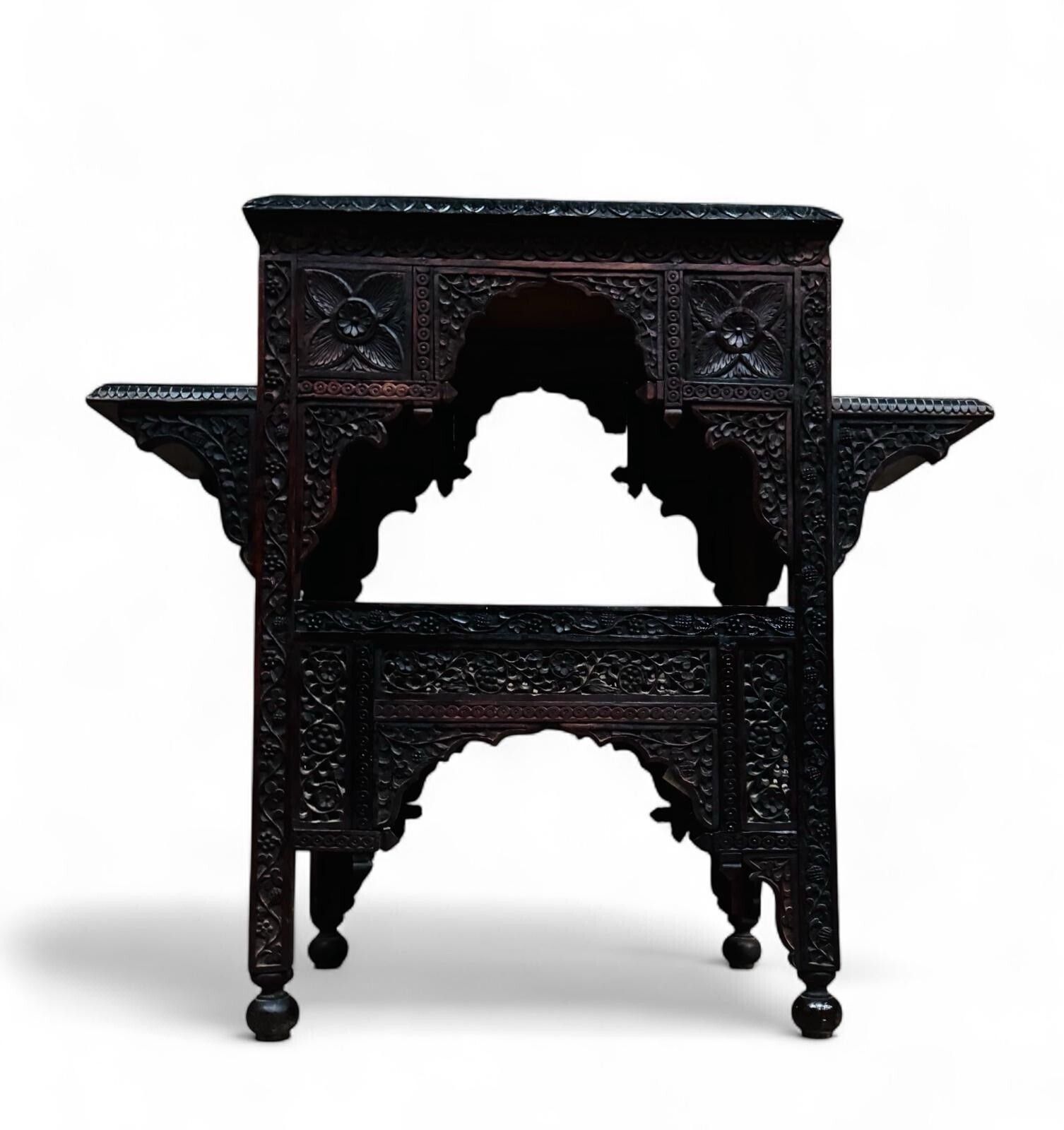 Rare Antique Carved Liberty London Centre Table Library Table Hardwood C1870s photo vintage