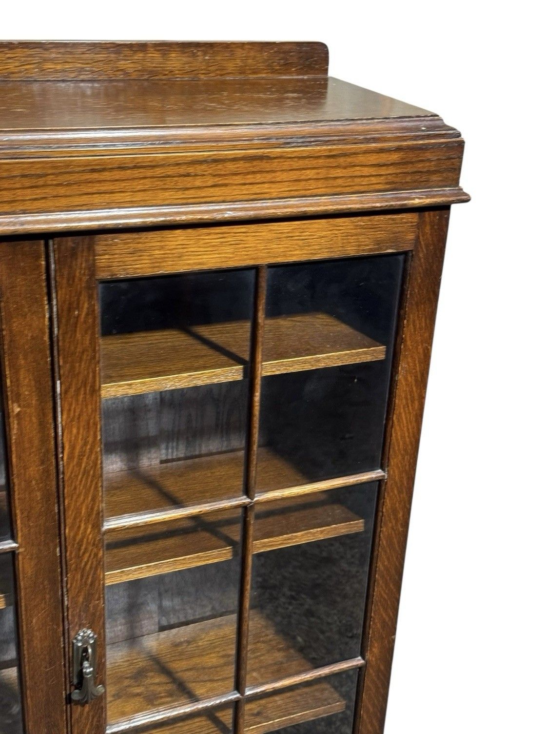 photo furniture Antique Oak Bookcase C1920s Bunn Feet Quaint