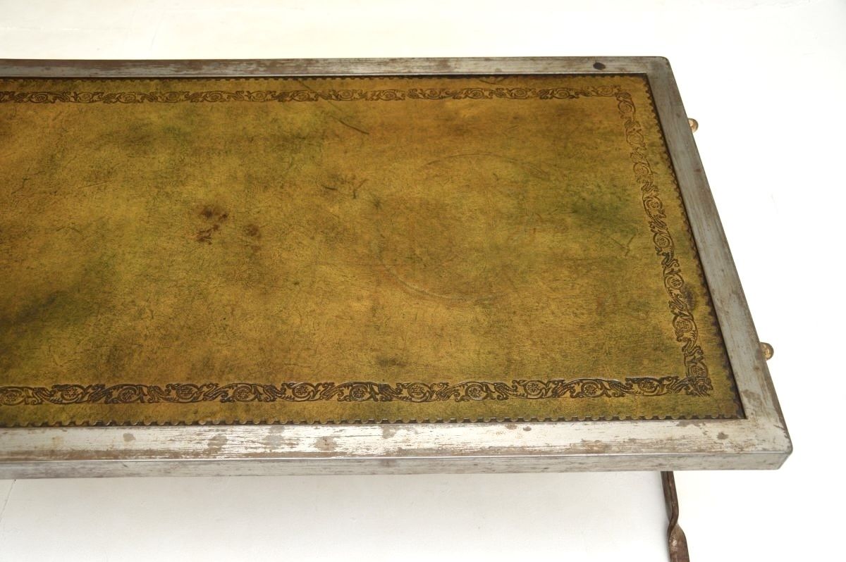 Vintage French Steel And Leather Coffee Table photo 585.0