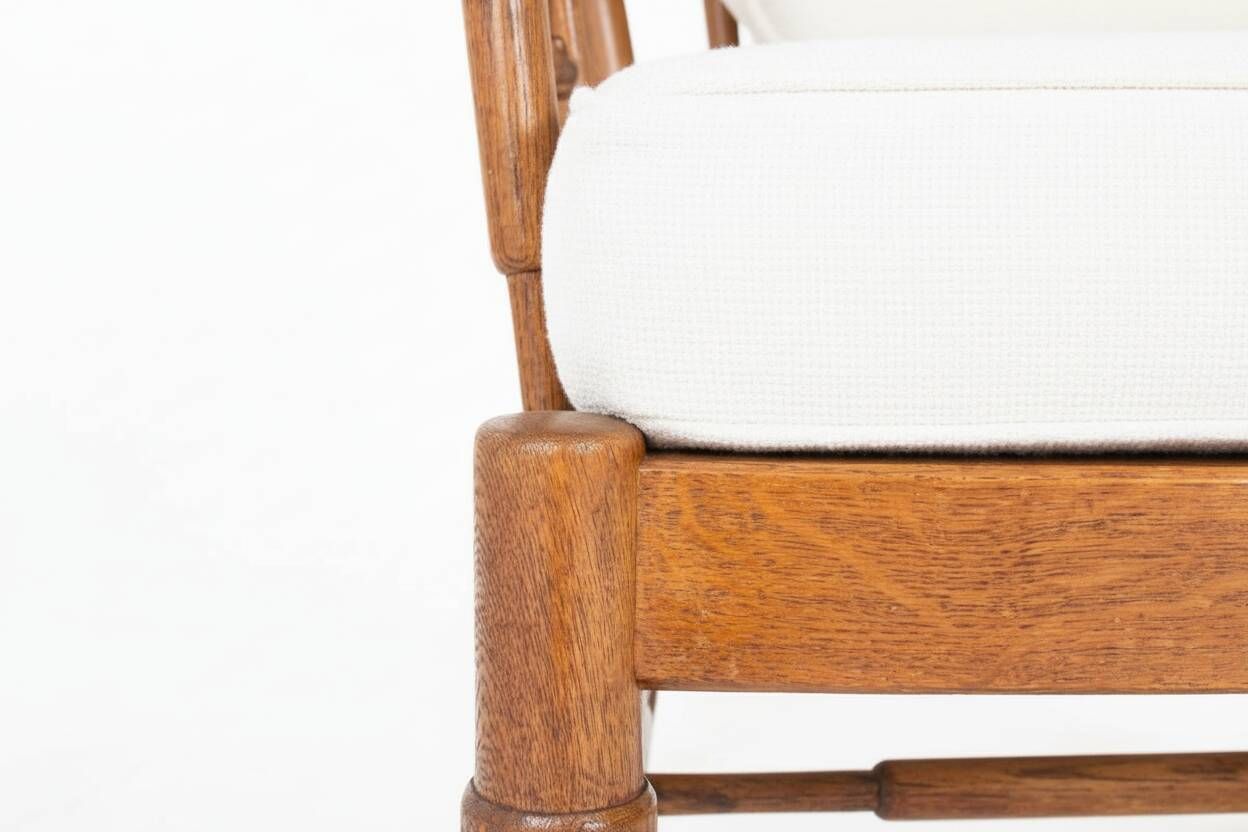 Pair Of Armchairs In The Style Of Guillerme And Chambron 1950. photo vinterior