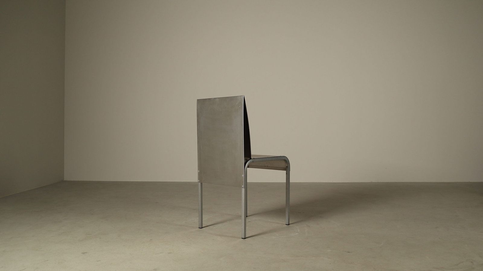 Set Of Six Postmodernist Stainless Steel Dining Chairs Dating From Around 1980 1990. photo for sale