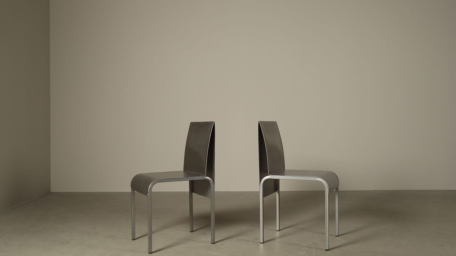 Set Of Six Postmodernist Stainless Steel Dining Chairs Dating From Around 1980 1990. photo 3632.0
