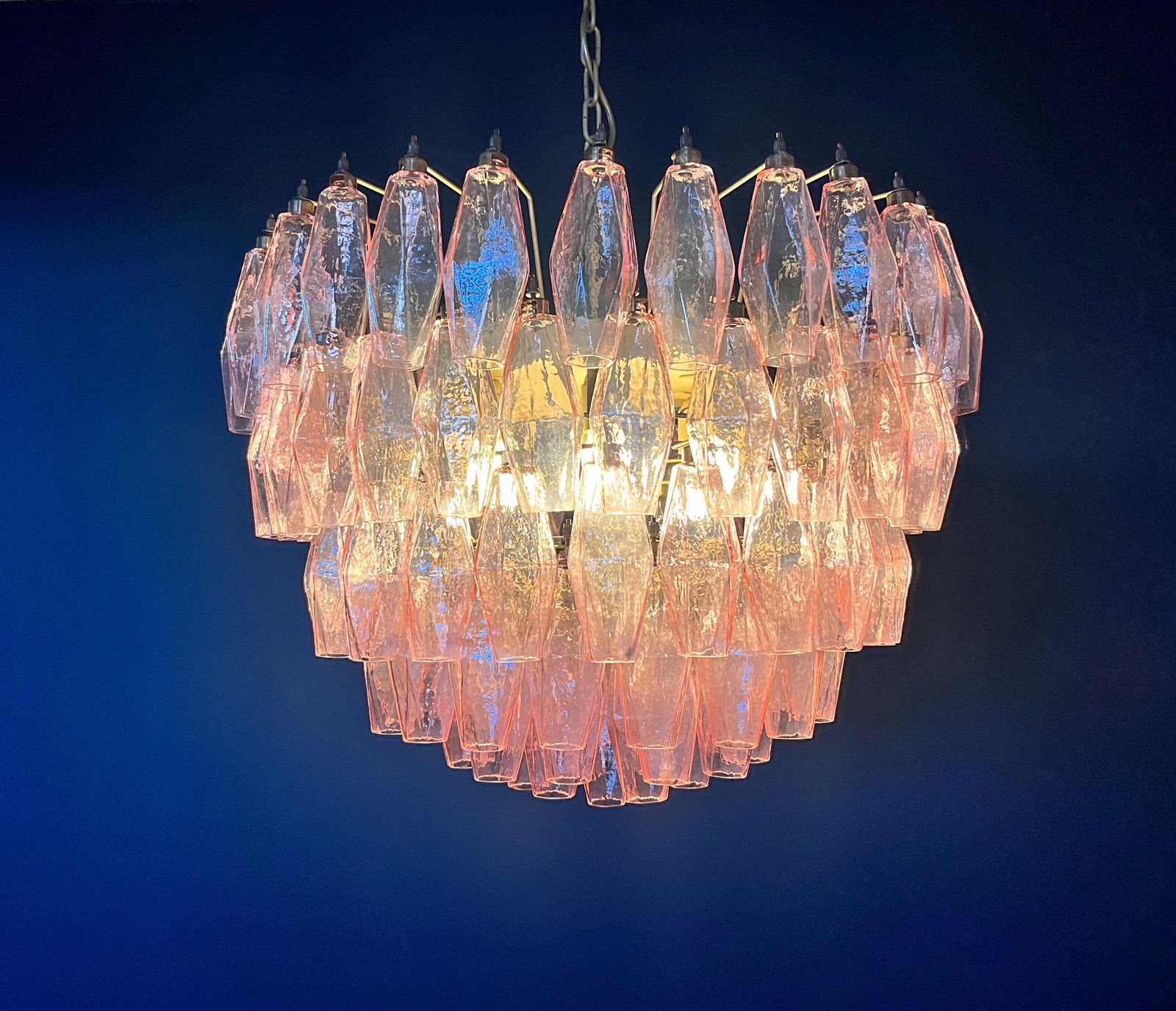 photo for sale Amazing Murano Glass Candelier – 111  Pink Poliedri