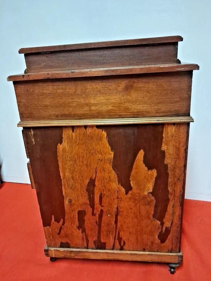 Davenport Desk With Brass Cup Handles Lots Of Patina In Victorian Style photo vinterior