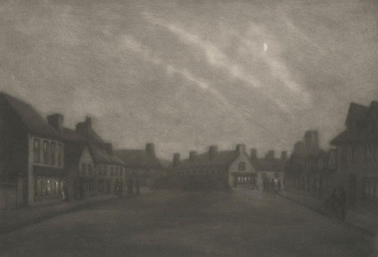 Mid 20th Century Mezzotint Street At Dusk photo furniture