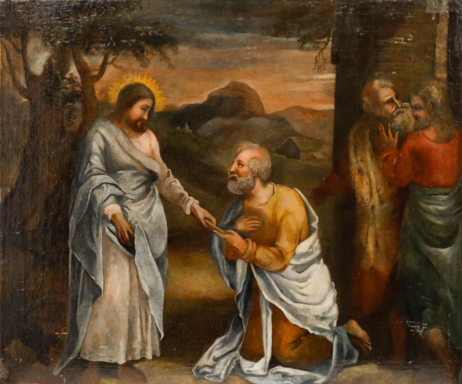 After Raphael 18th Century Oil, Christ's Charge To Peter photo furniture