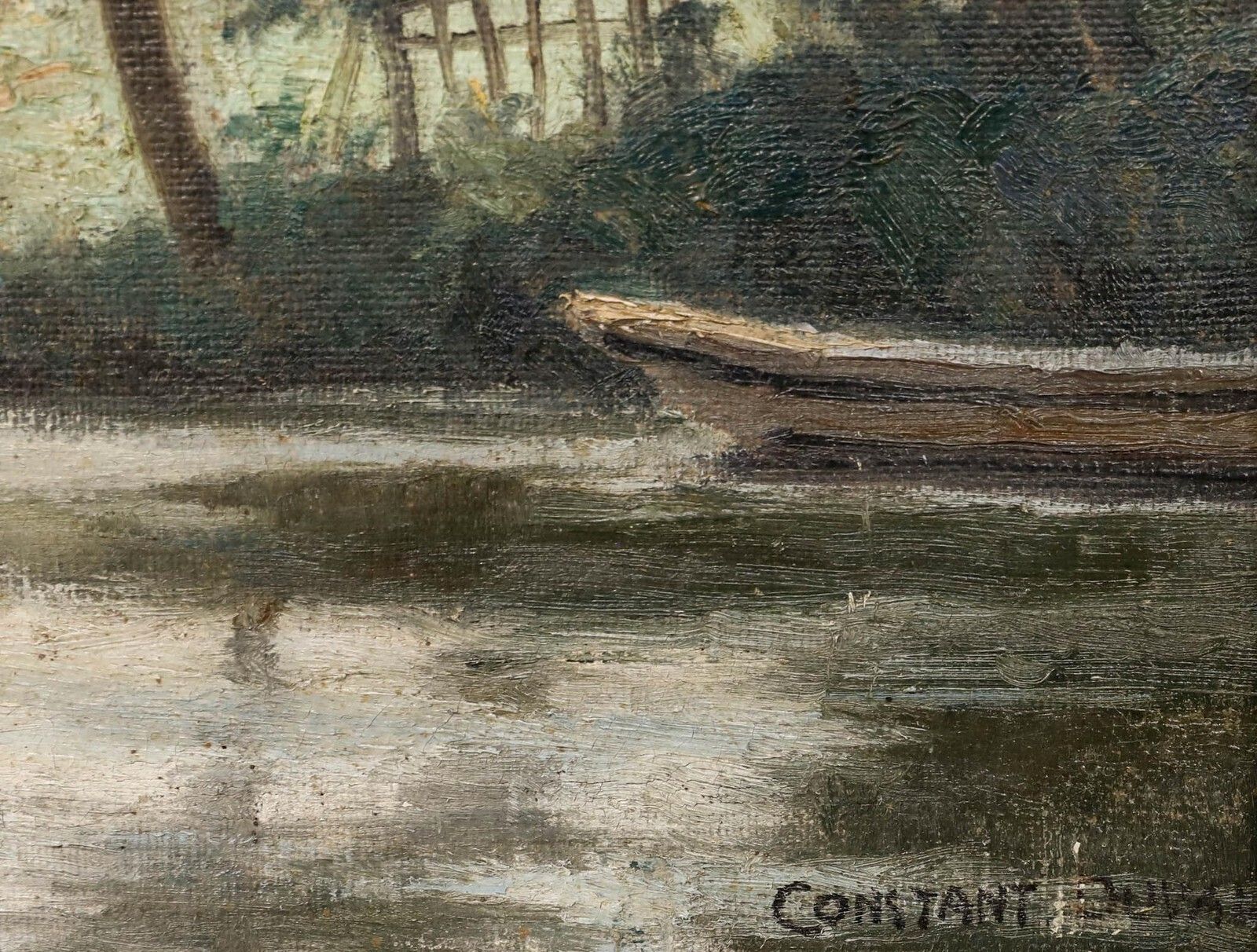 Constant Léon Duval (1877–1956) Early 20th Century Oil, Over The Lake photo vinterior