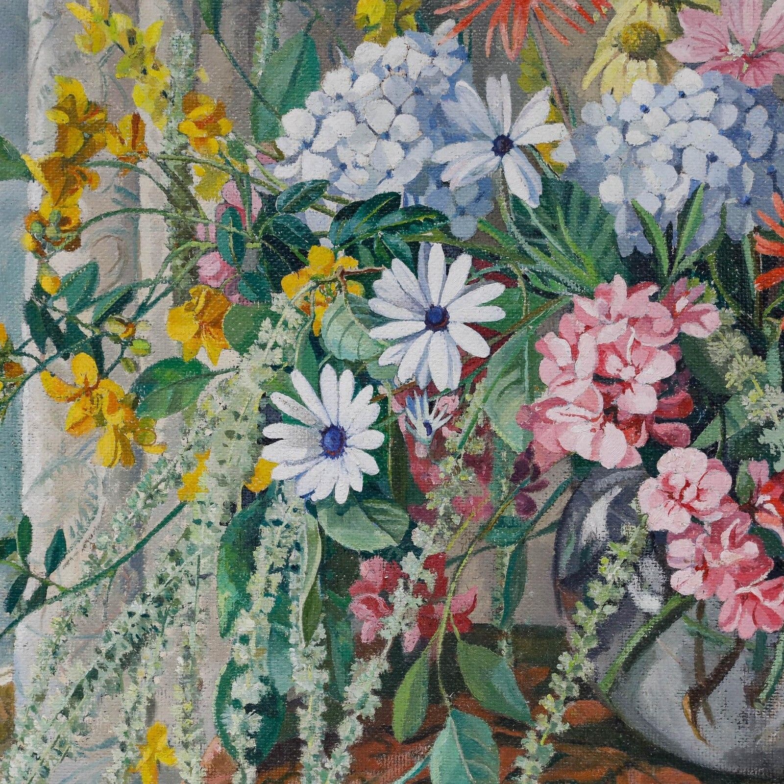 Gwen Whicker (1900 1966) Framed Mid 20th Century Oil, Flower Piece photo Art