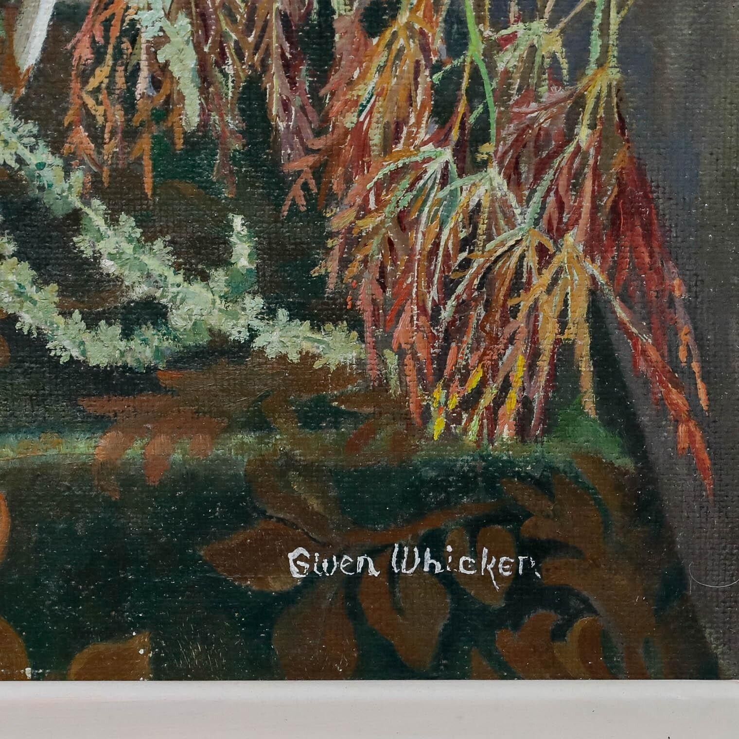 Gwen Whicker (1900 1966) Framed Mid 20th Century Oil, Flower Piece photo vinterior