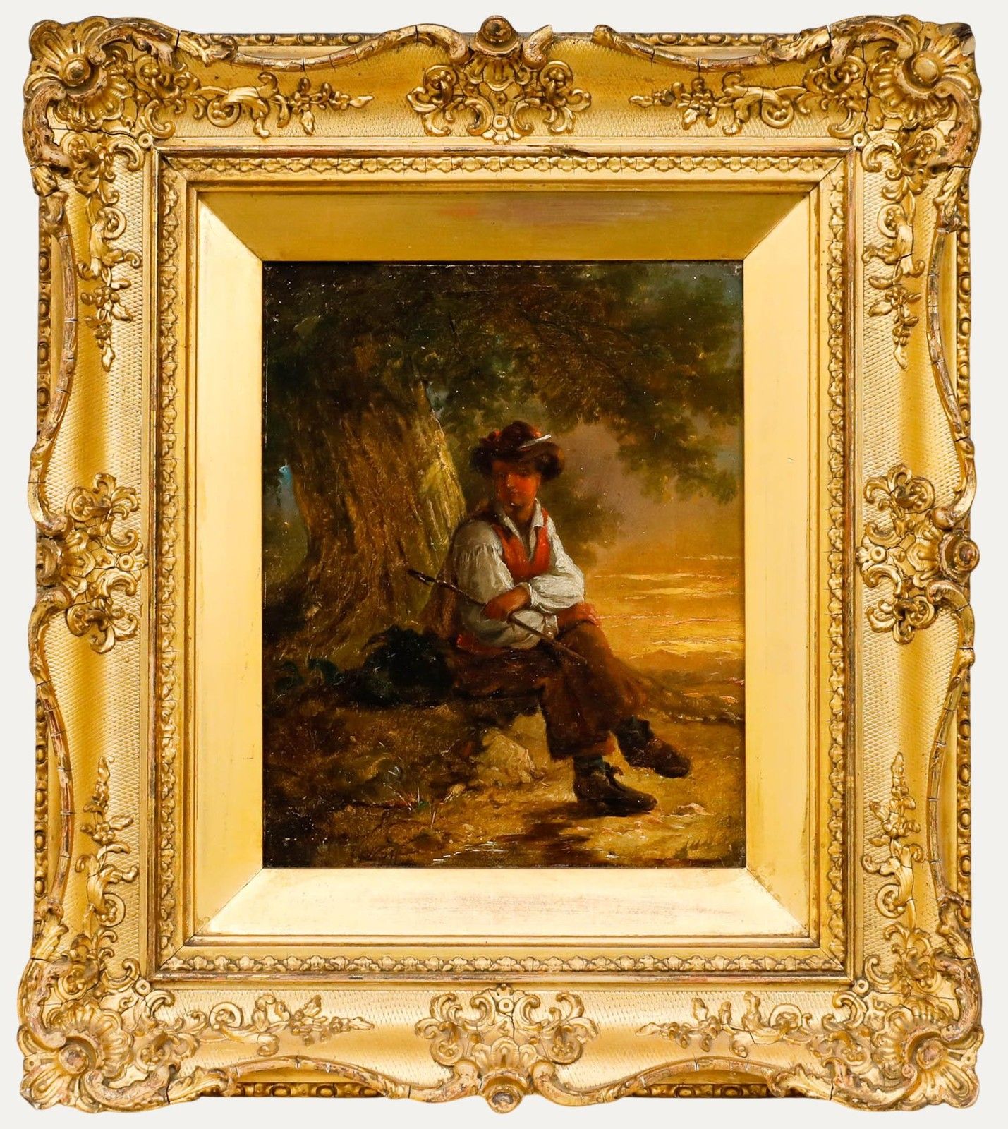 Attrib. Charles Waller Shayer (1826–1914) 19th Century Oil, A Rustic Figure