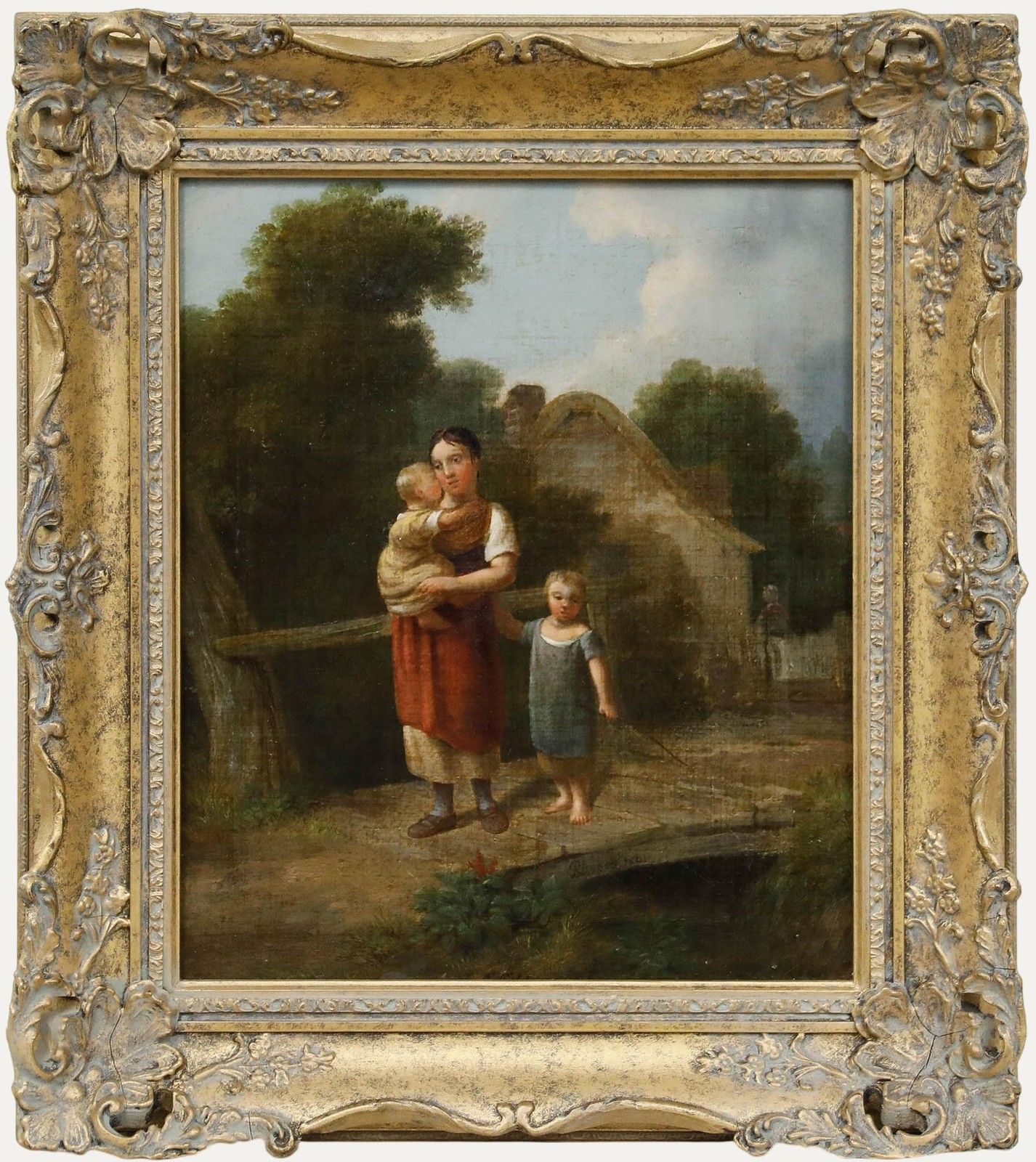 Joseph Rhodes (1782 1855) 1841 Oil, Mother And Children
