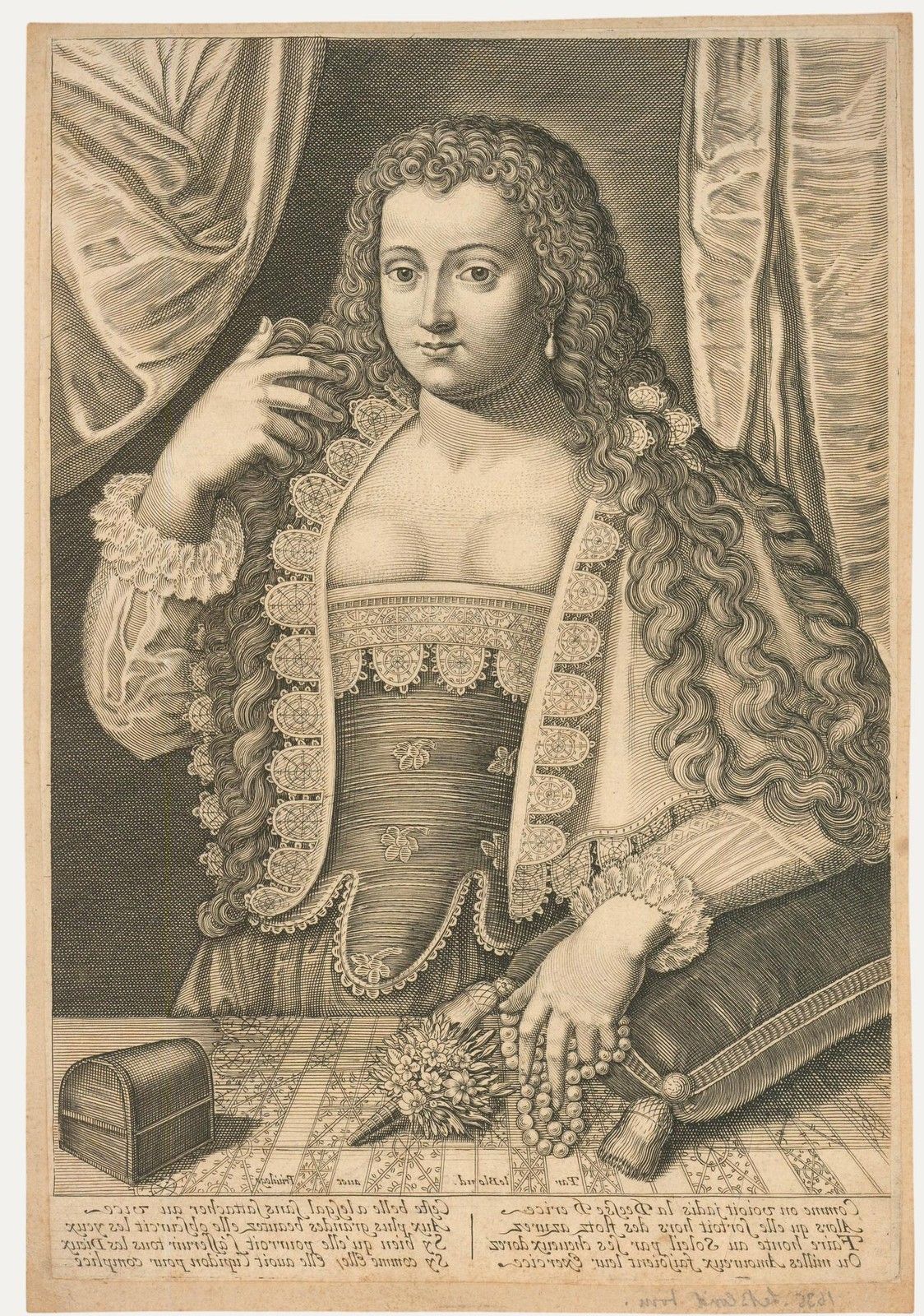 Jean Leblond (C.1594 1666) 17th Century Engraving, Portrait Of A Lady