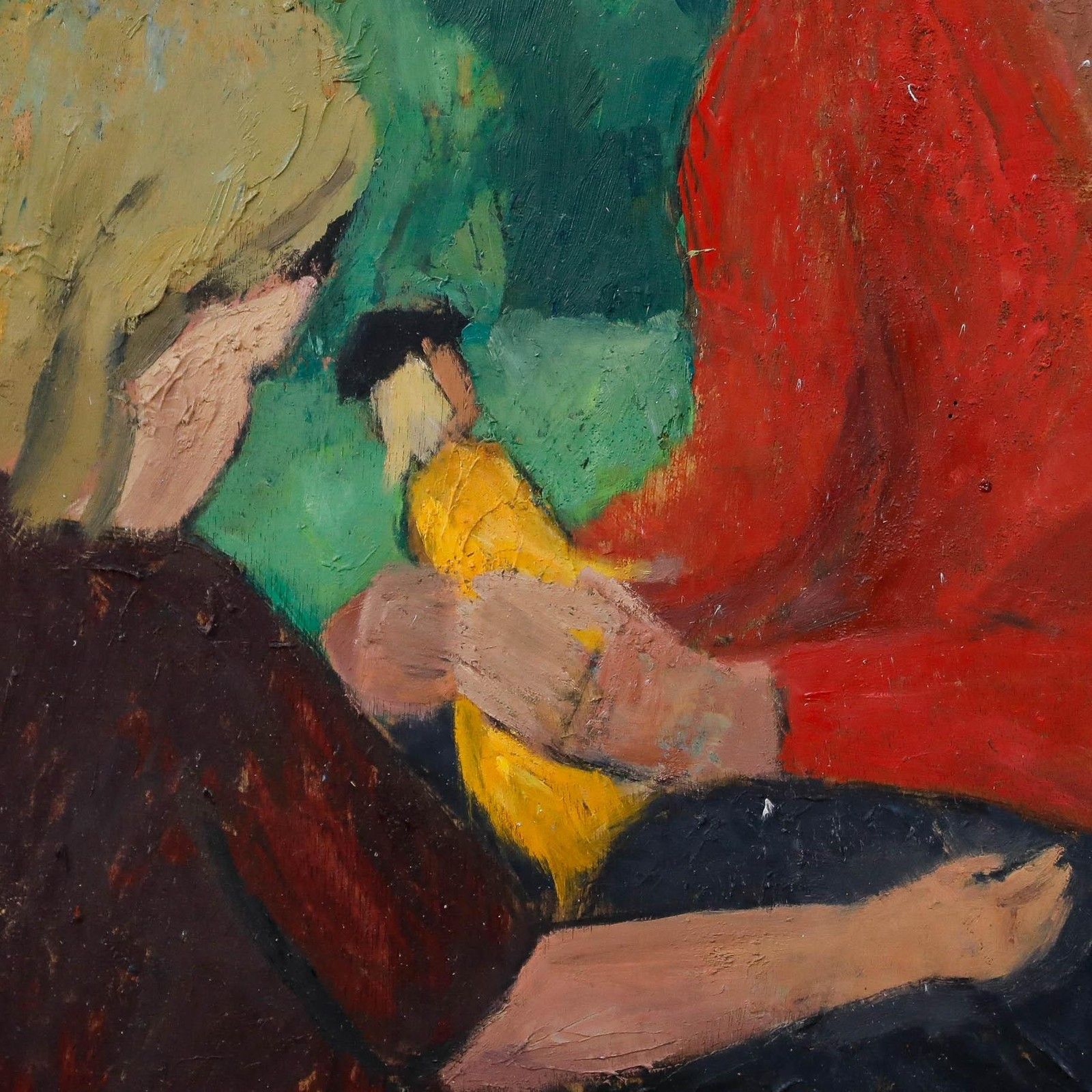 Georges Joubin (1888 1983) Mid 20th Century Oil, Mother And Daughter photo Art
