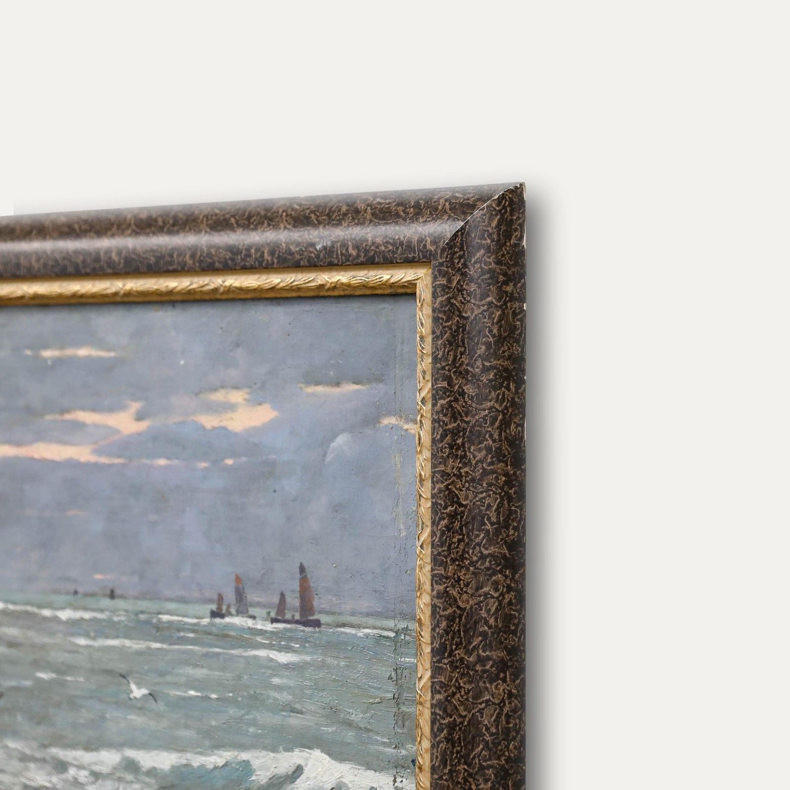 Frans Smeers (1873 1960) Early 20th Century Oil, Fishermen Returning From Sea photo 695.0