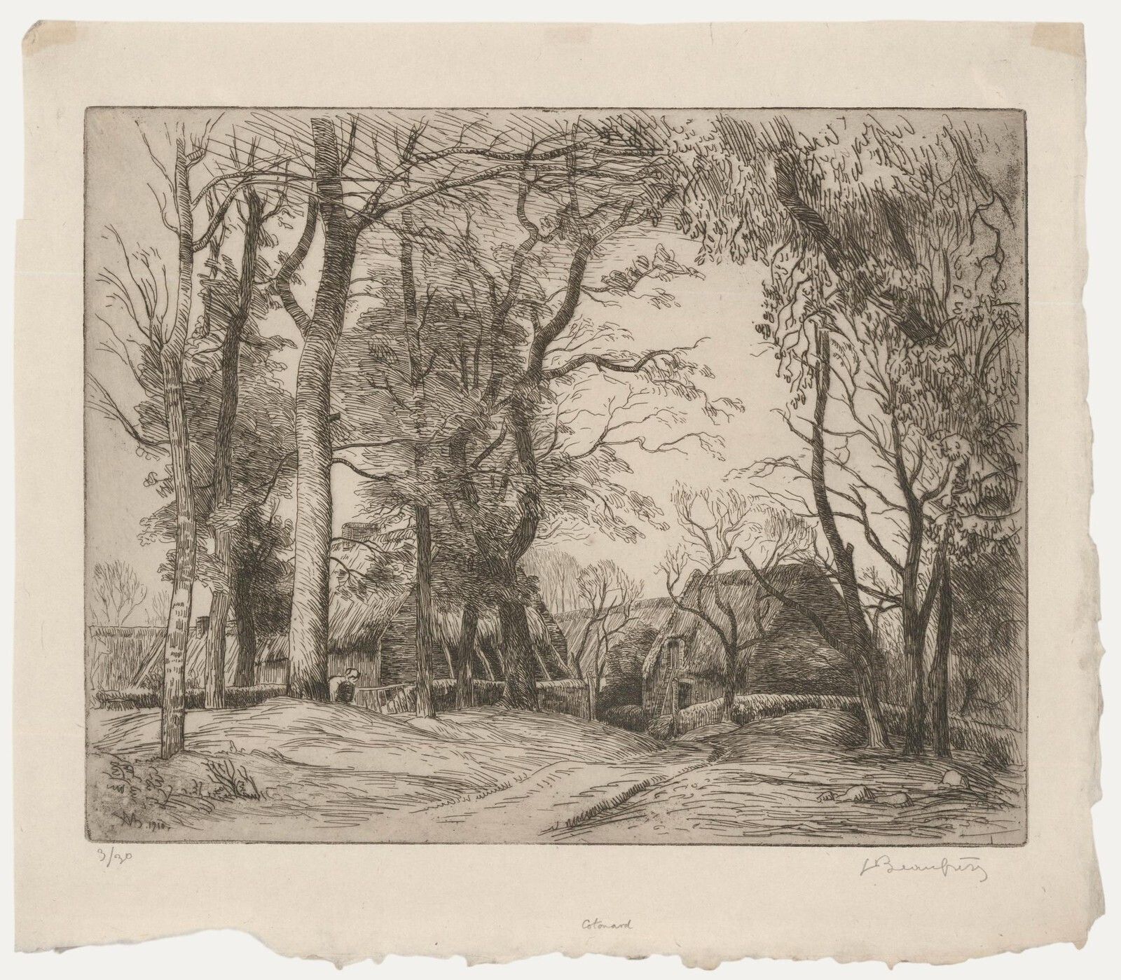 Adolphe Marie Beaufrère (1876 1960) 1910 Etching, Cotonard Farm