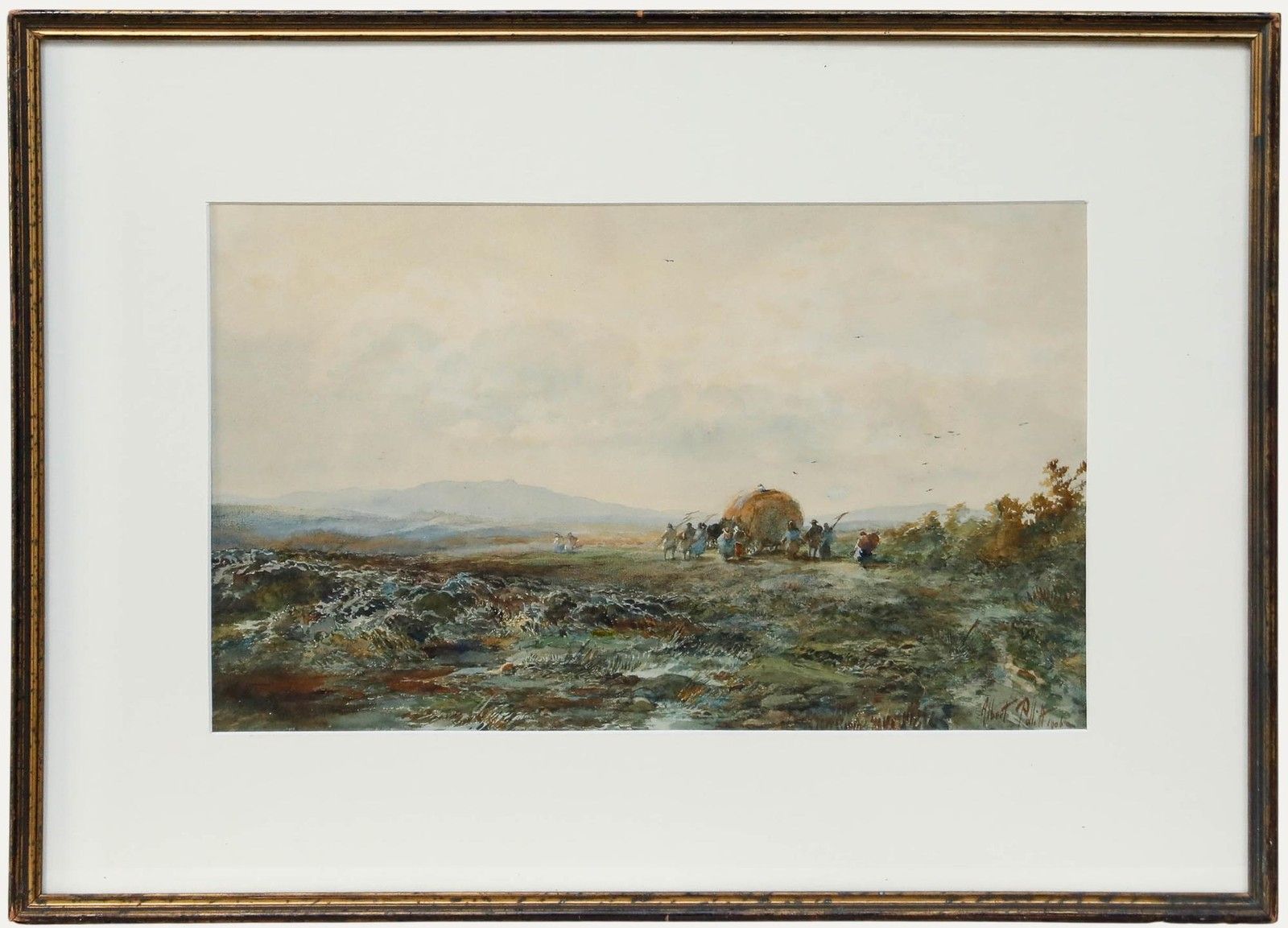 Albert Pollitt (1856 1926) Framed 1906 Watercolour, Haymakers