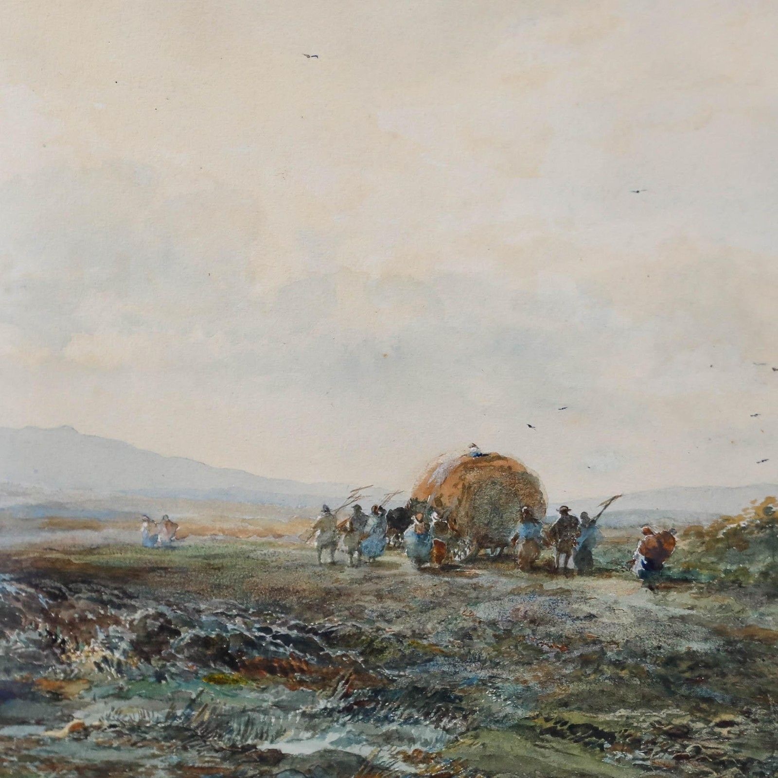 Albert Pollitt (1856 1926) Framed 1906 Watercolour, Haymakers photo Art