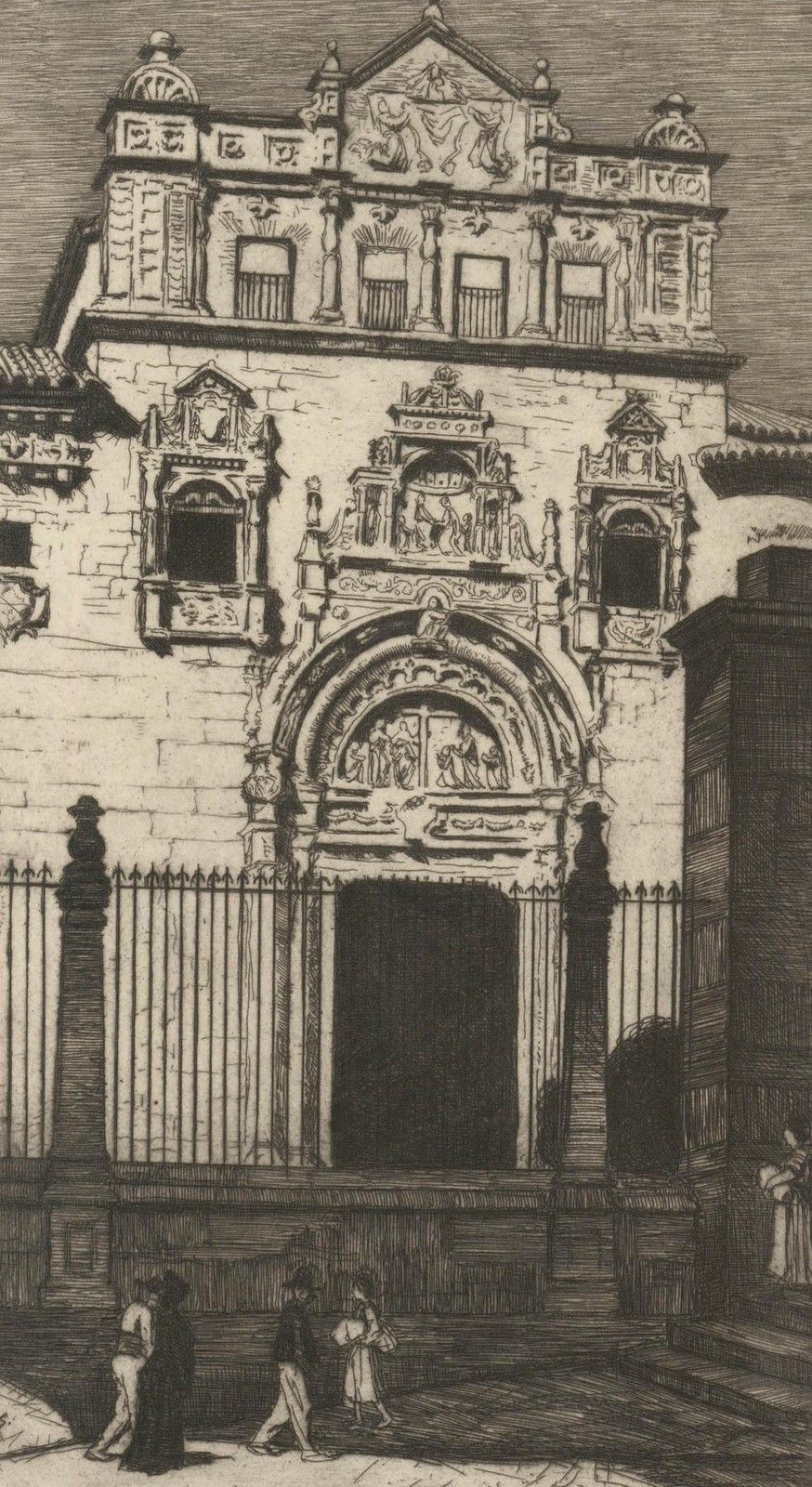 William Strang Ra (1859 1921) 1913 Etching, Doorway Of Santa Cruz, Toledo photo furniture