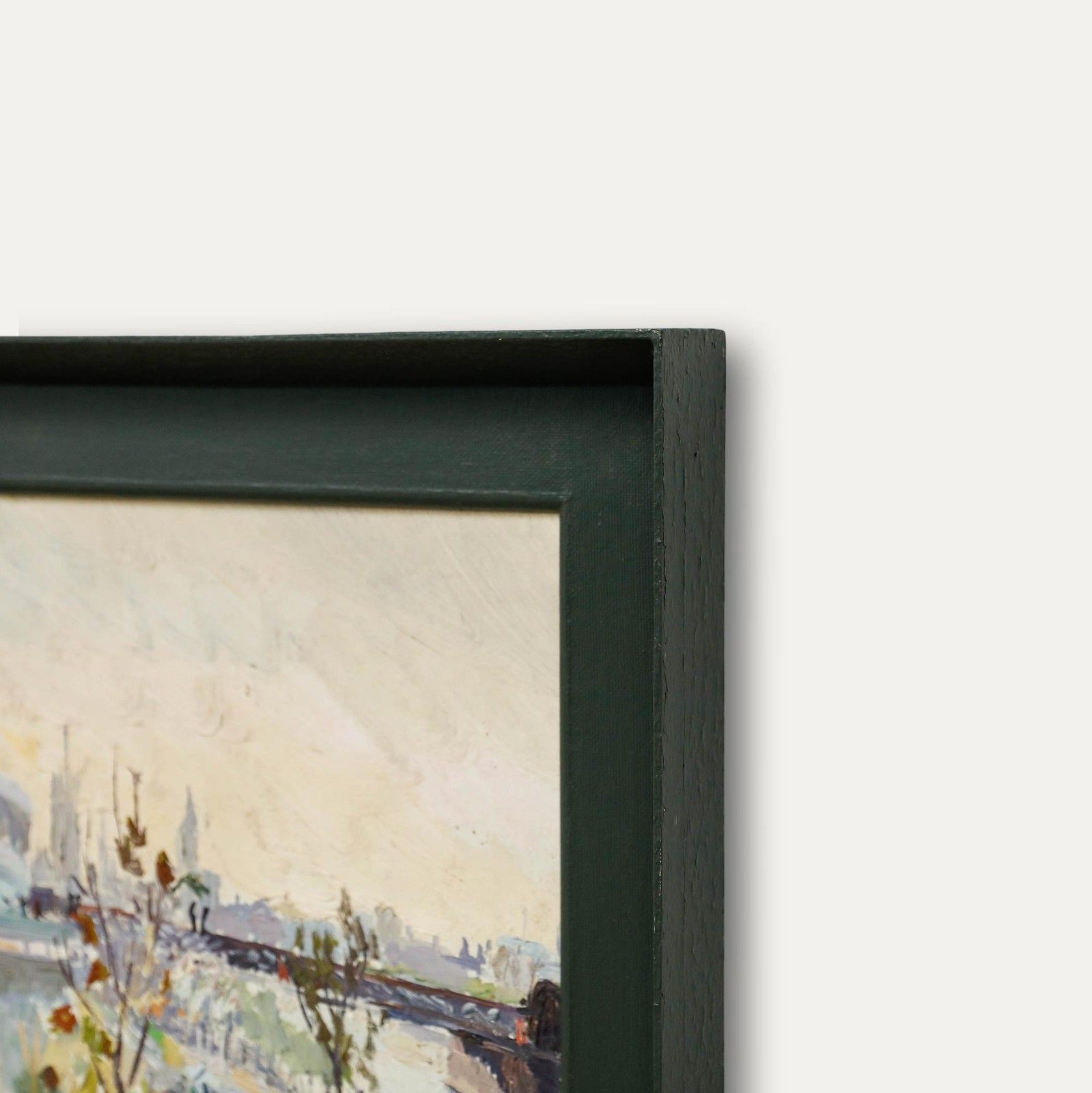 Impressionist Mid 20th Century Oil South Bank Towards Westminster photo vinterior