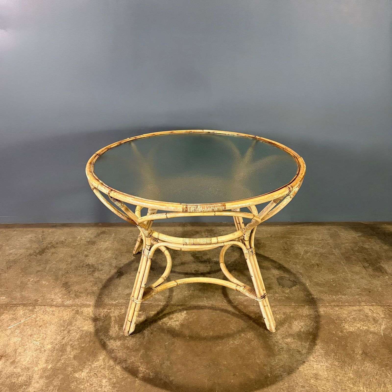 Angraves Of Leicester Bamboo Glass Dining Table Mid Century Retro Mcm photo 195.0