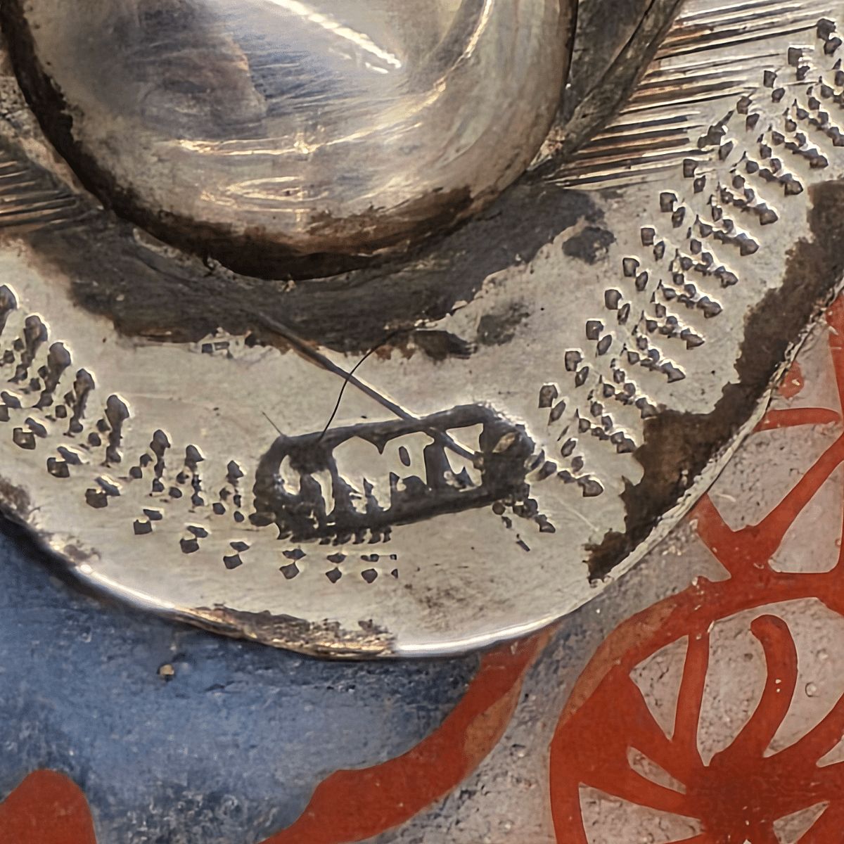 Antique Japanese Dish With Silver Handle, 18th And 19th Century photo vintage
