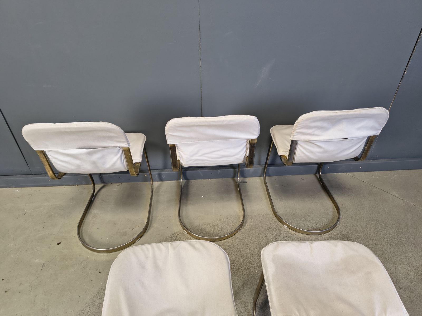 1350.0 Vintage Dining Chairs By Willy Rizzo For Cidue Set Of 5, 1970s photo