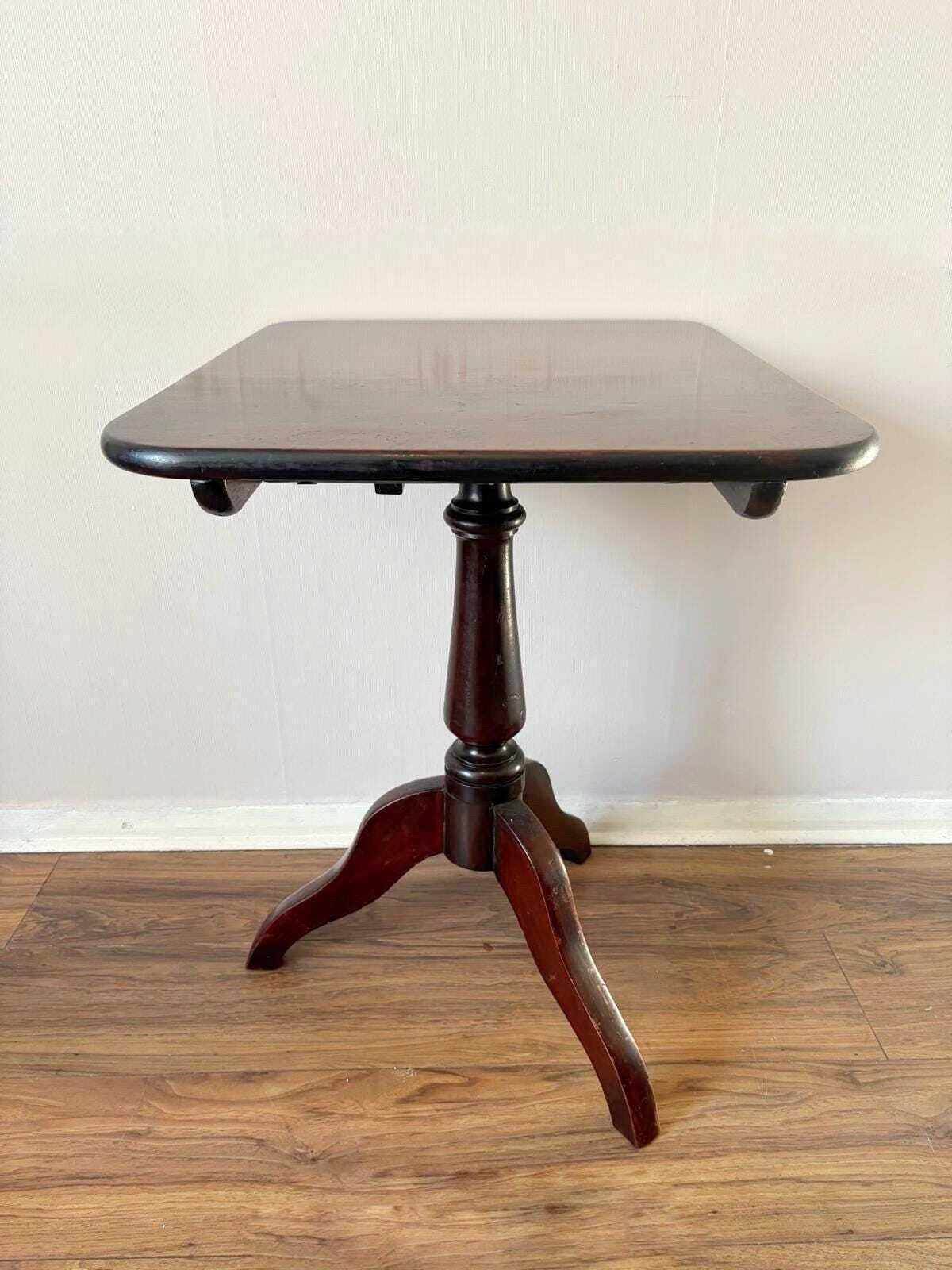 Antique Regency Mahogany Tri Leg Tilt Top Side/Occasional Table photo for sale