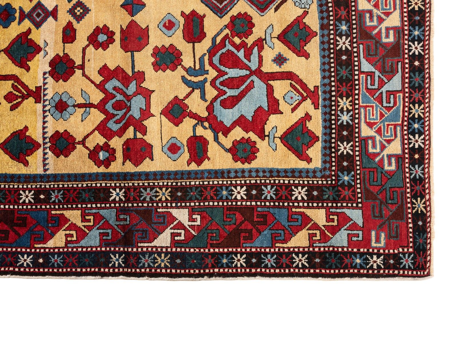 4.2x4.7 Ft Antique Shirvan Rug, East Caucasus, Ca 1890 photo for sale