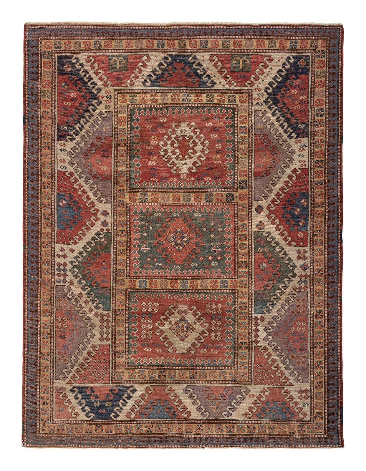 3.6x7.2 Ft Antique Bordjalu Kazak Rug, South Caucasus, Ca 1860 photo furniture