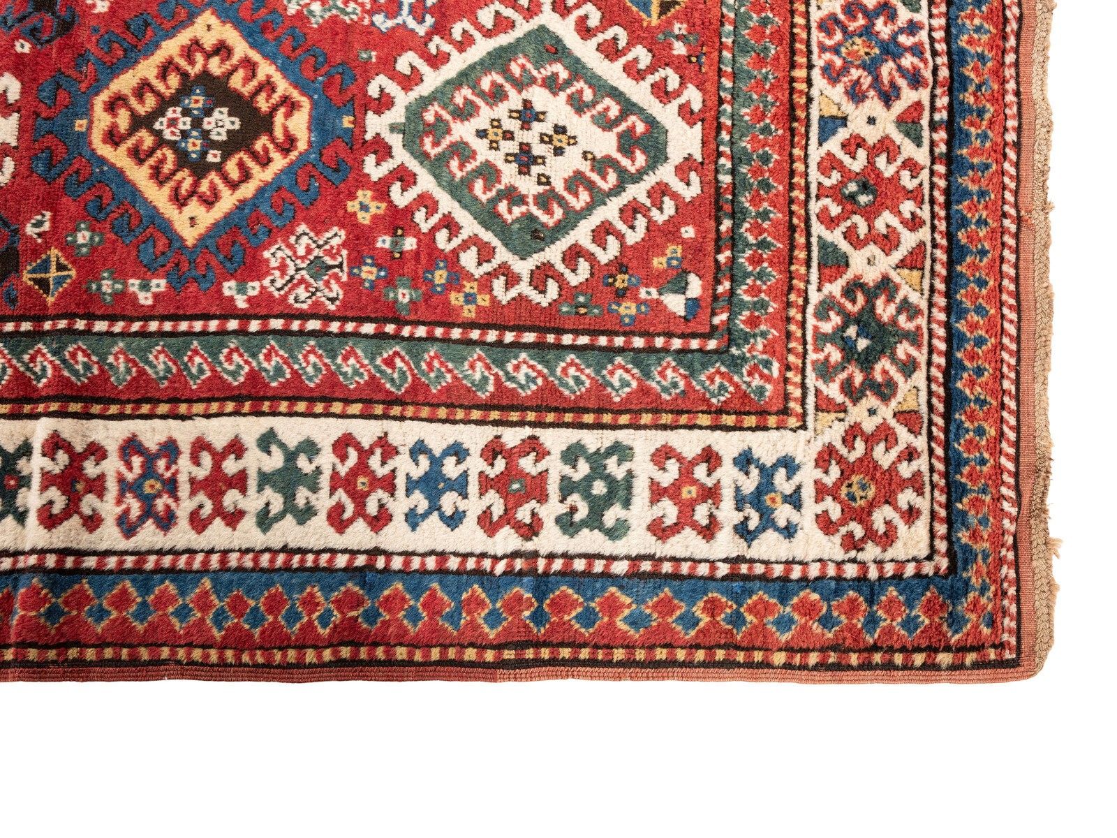 4x7.2 Ft Antique Kazak Rug, South Caucasus, Ca 1880 photo for sale