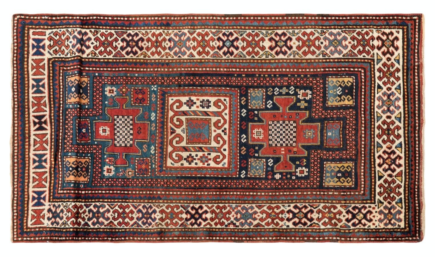 4x7 Ft Antique Karachopt Kazak Rug, South Caucasus, Late 19th Century photo Textiles