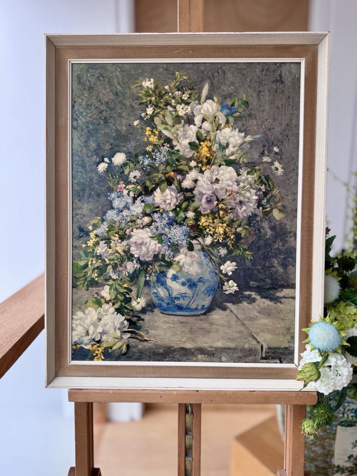 Mid Century Framed Print "Spring Bouquet" By Pierre Auguste Renoir C1940s