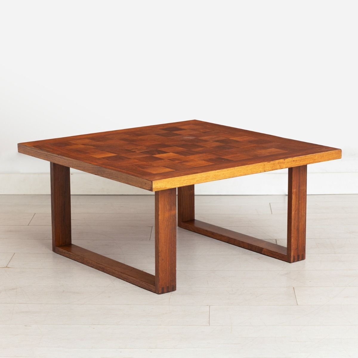 Danish Midcentury Chequered Rosewood Square Coffee Table By Poul Cadovius For France & Sons C.1965