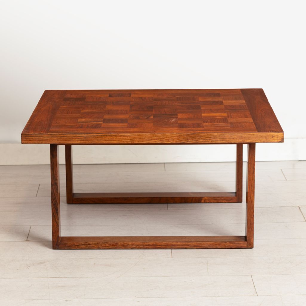 Danish Midcentury Chequered Rosewood Square Coffee Table By Poul Cadovius For France & Sons C.1965 photo for sale