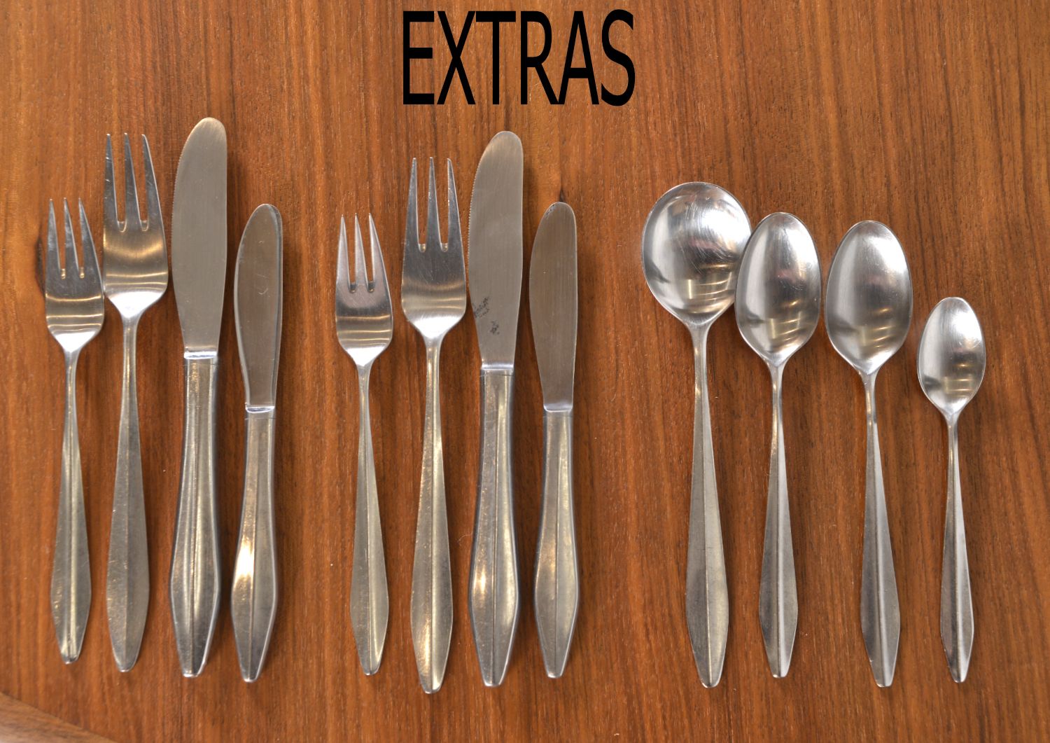 photo vinterior Midcentury Cased Norstaal Inka Stainless Steel 6 Setting Cutlery Set Erik Herlow Norway
