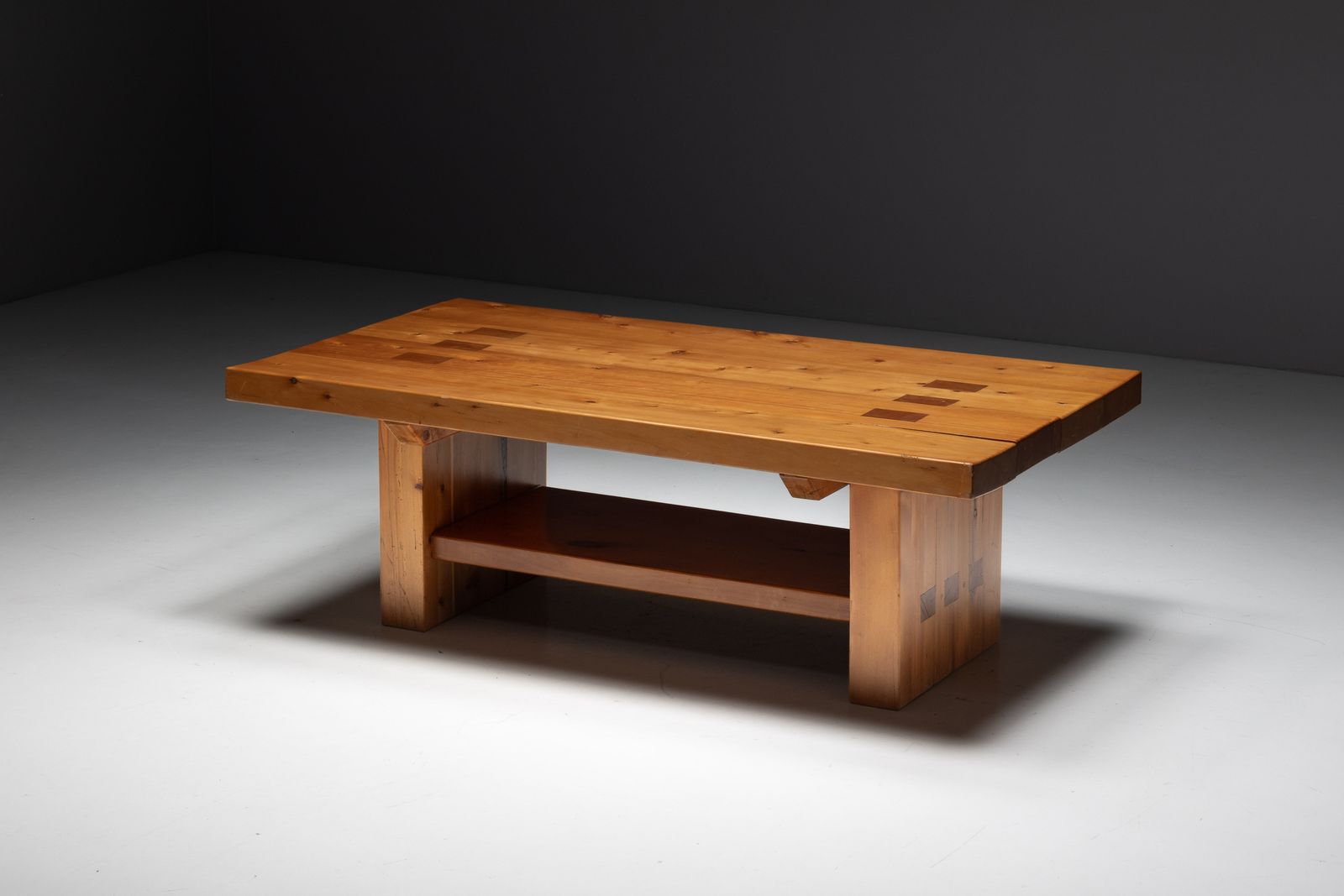 Elmwood Dining Table In The Style Of Pierre Chapo, 1960s