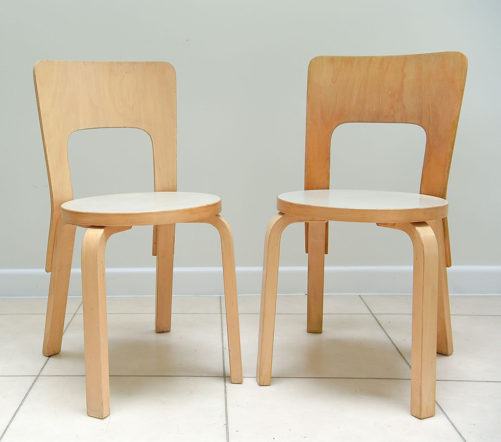 Pair Of Model 66 Chairs By Alvar Aalto For Artek, Finland photo 850.0