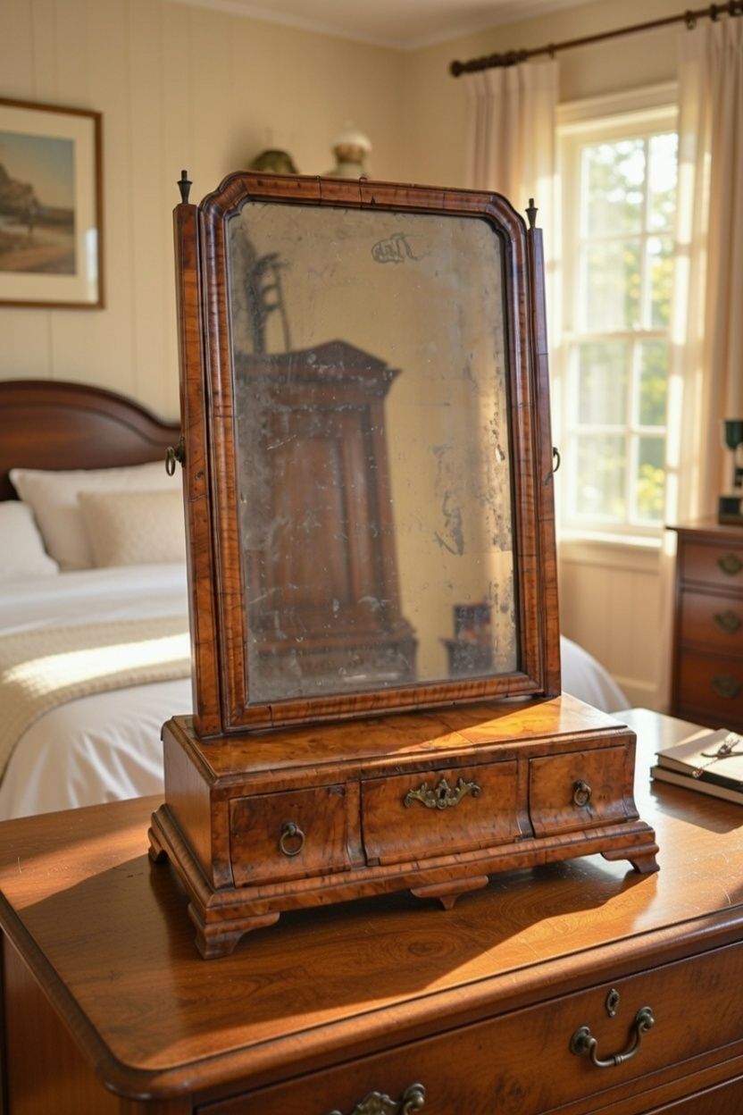 Early 18th Century Walnut Dressing Mirror.