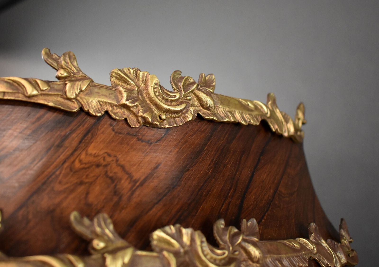 photo for sale 19th Century French Walnut & Ormolu Mounted Vitrine Cabinet