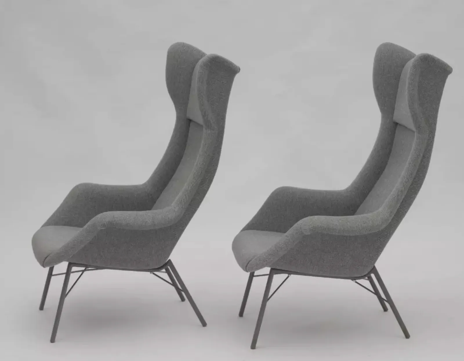 Pair Of 1960's Czech Miroslav Navratil Wingback Armchairs photo for sale