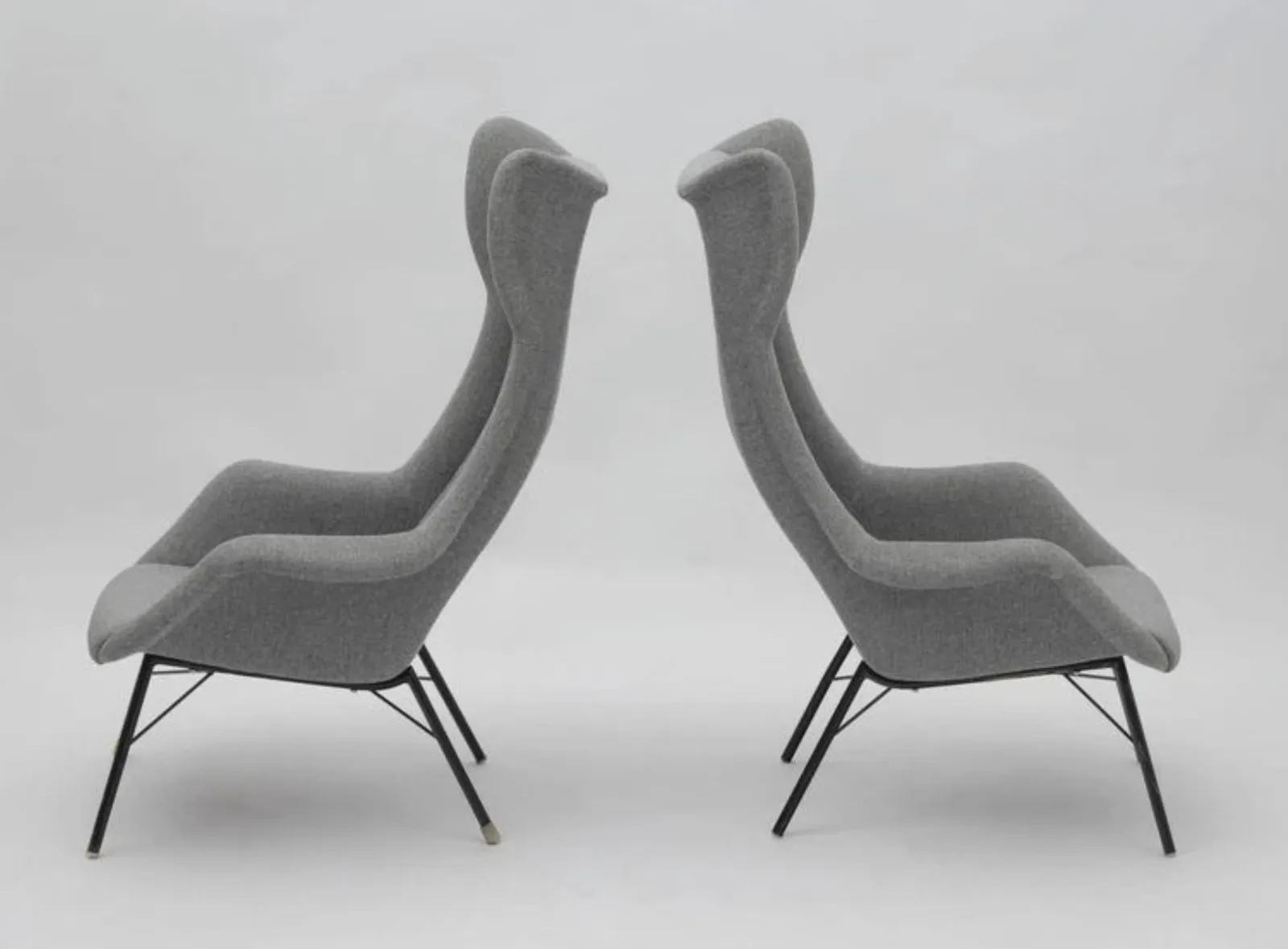 Pair Of 1960's Czech Miroslav Navratil Wingback Armchairs photo buy