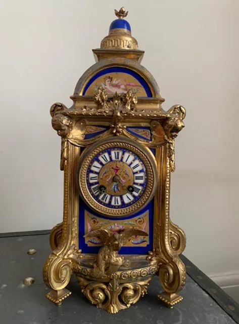 19th Century French Carriage Clock With Candelabras   Working