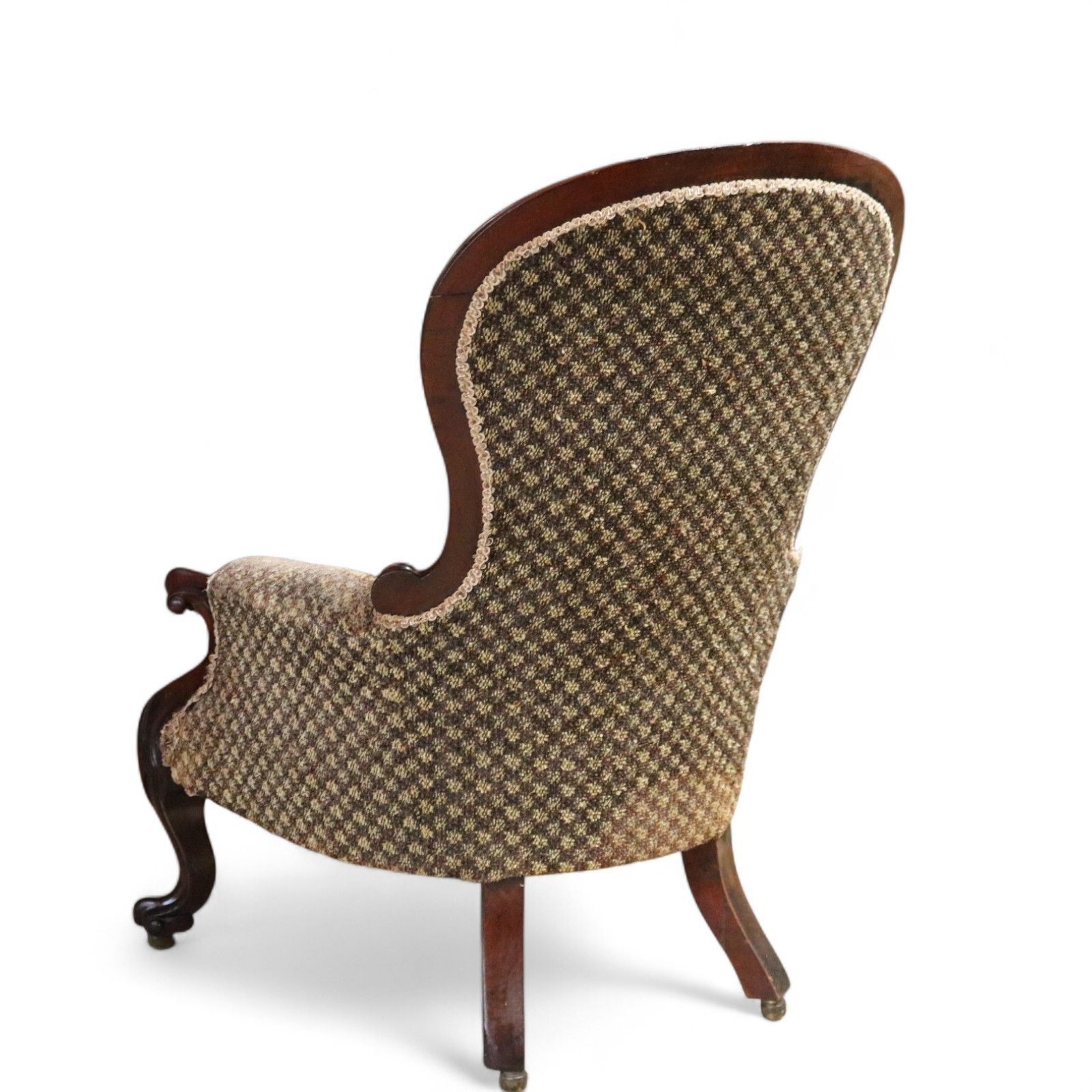 photo vinterior Victorian Antique Mahogany Spoon Back Armchair / Library Chair