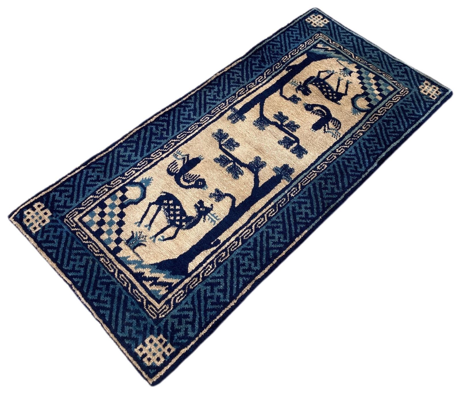 Vintage Chinese Pao Tao Rug 1.20m X 0.58m photo for sale