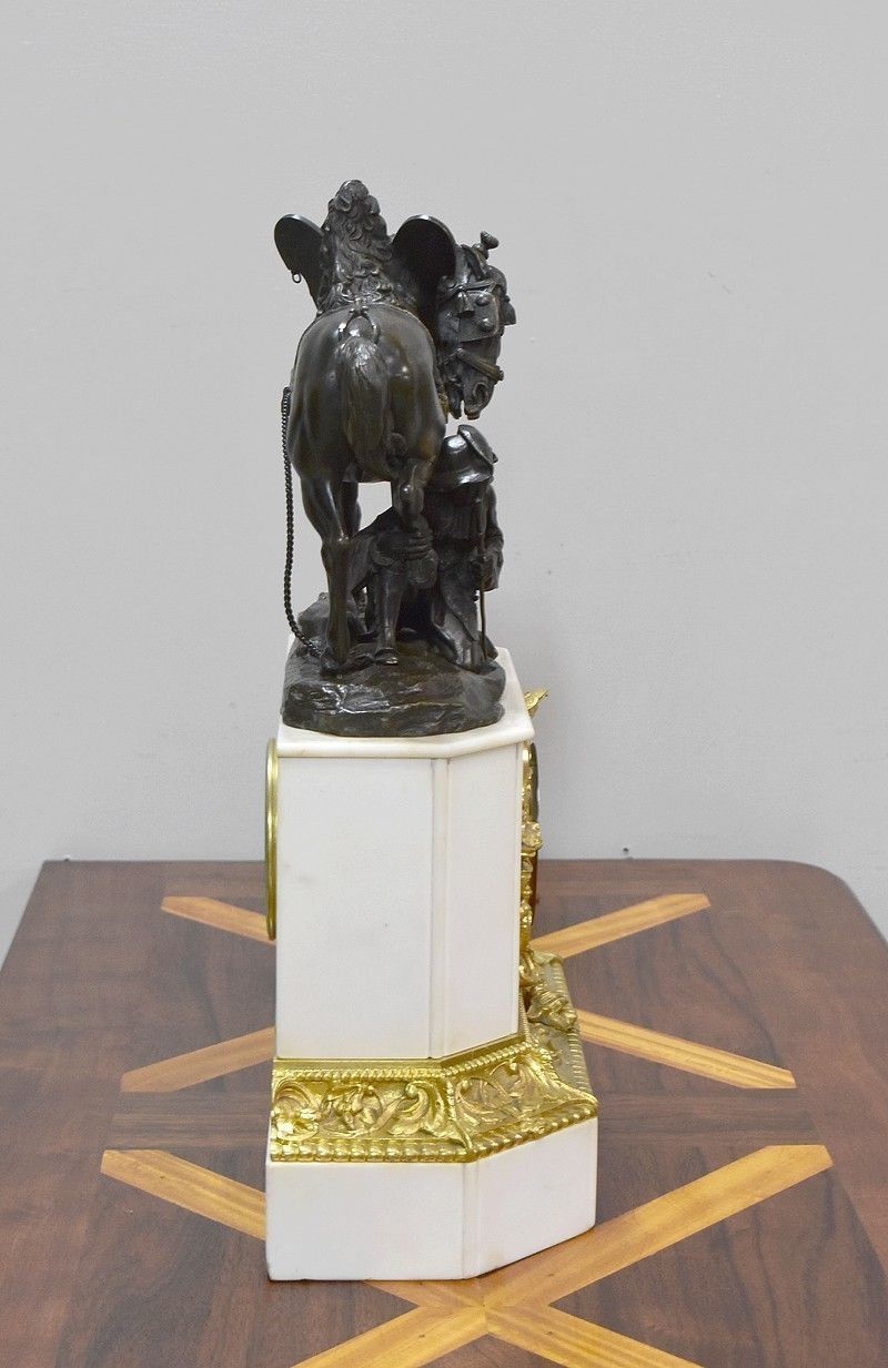 Marble And Bronze Clock By Théodore Gechter  19th Century photo for sale
